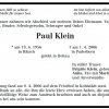 Klein Paul 1956-2006Todesanzeige
